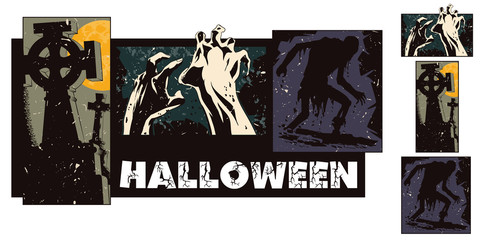 Fototapeta premium Collage on theme halloween.