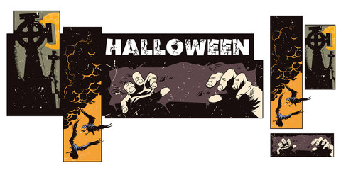 Fototapeta premium Collage on theme halloween.