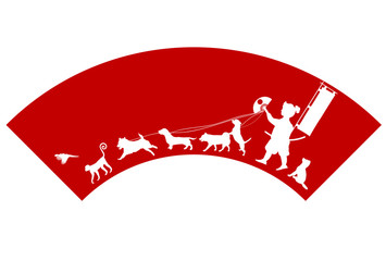 戌　年賀状　扇　アイコン