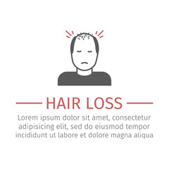 Hair Loss. Vector sign for web graphic.