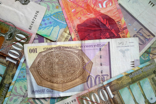 Macedonian denar money banknotes