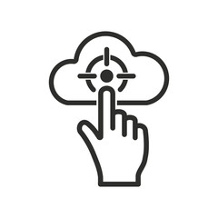 Digital interaction vector icon.