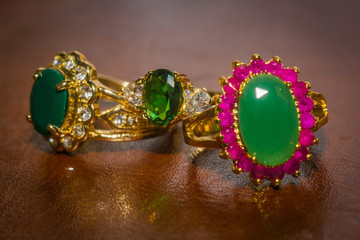 Golden Ring with Emerald