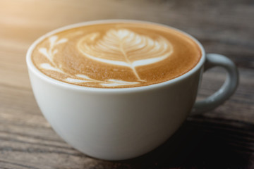 coffee cup on wooden table