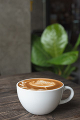 coffee cup on wooden table