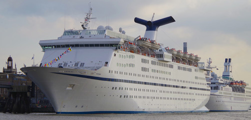 Cruise ship liner Magellan by CMV Cruise and Maritime Voyages docked in port of Tilbury, England on...
