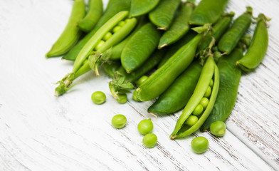 green peas on a table