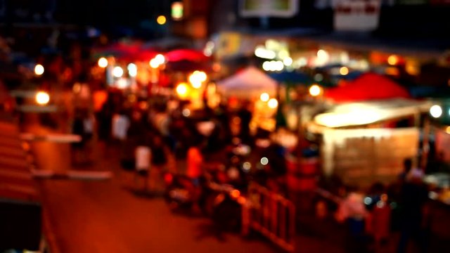 Blurred  food market in chiangmai Thailand