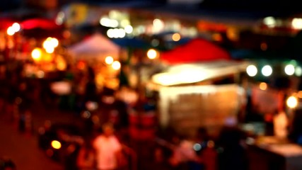 Blurred  food market in chiangmai Thailand