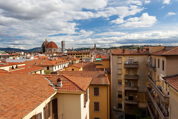 Florence  view at The Cathedral of Santa Maria del Fiore (Santa Maria Maggiore Dome, La Cattedrale di Santa Maria del Fiore), Tuscany, Italy