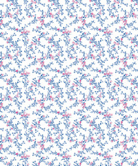 Cute pattern in small flower. Small white flowers. white background. Abstract floral pattern.
