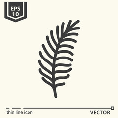 Thin line icon series - tropical leaf