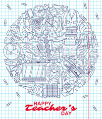 Happy Teachers Day background. Greeting card. Vector illustration