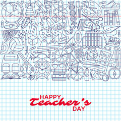 Happy Teachers Day background. Greeting card. Vector illustration