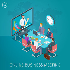 Business conference online banner