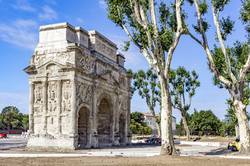 Archway of Orange city in southern France
