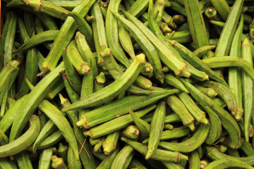 green okra vegetable