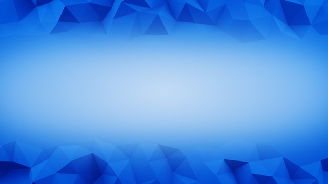 Blue frame of low poly 3D surface
