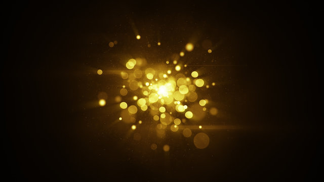 Yellow circle blurred lights in center