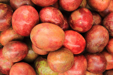 red passion fruits background
