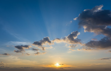 dramatic sunset and sunrise sky nature background.