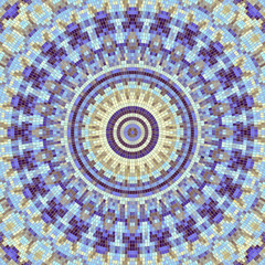 Seamless background pattern. Round decorative geometric mosaic art tile pattern.