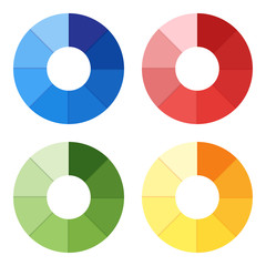 Pie chart on isolated background. Business data, colorful elements for infographics. Vector illustration