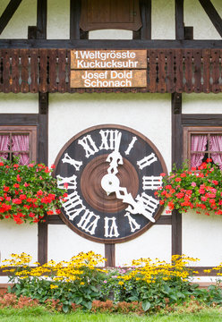 TRIBERG, GERMANY - AUGUST 21 2017: Biggest Cuckoo Clock in the World at Schonach
