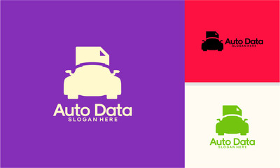 Fototapeta na wymiar Car Document logo template, Automotive Data logo designs vector