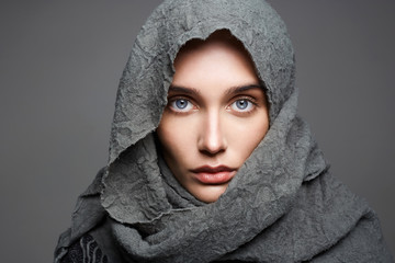 beautiful woman in scarf.arabian fashion