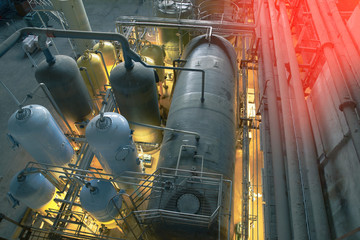 water treatment tanks at power plant