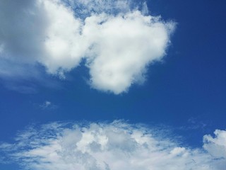 Beautiful cloudscape in blue sky, natural background