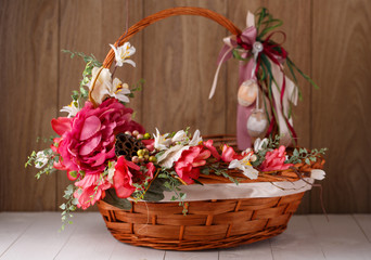 Fototapeta na wymiar Decorated Easter basket
