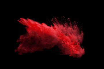 colorful powder splash isolated on black background