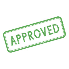 APPROVED stamp. Green ink stamp for documents