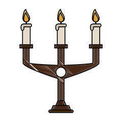 burning old candle vintage vector icon illustration graphic design