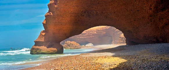 Poster Im Rahmen riesige natürliche Bögen an der Atlantikküste Marokkos © Tortuga