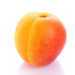 Fresh organic peach isolated on white background