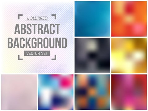 Abstract Creative concept vector multicolored blurred background set. For Web and Mobile Applications, art illustration template design, business infographic and social media, modern decoration