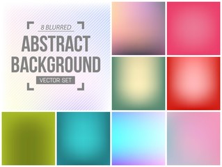 Abstract Creative concept vector multicolored blurred background set. For Web and Mobile Applications, art illustration template design, business infographic and social media, modern decoration