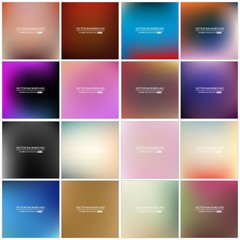 Abstract Creative concept vector multicolored blurred background set. For Web and Mobile Applications, art illustration template design, business infographic and social media, modern decoration