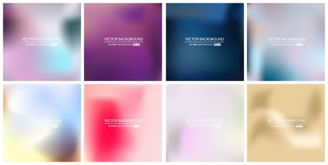 Fototapeta premium Abstract Creative concept vector multicolored blurred background set. For Web and Mobile Applications, art illustration template design, business infographic and social media, modern decoration