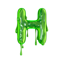 Green dripping slime halloween capital letter H