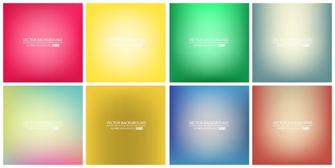 Abstract Creative concept vector multicolored blurred background set. For Web and Mobile Applications, art illustration template design, business infographic and social media, modern decoration