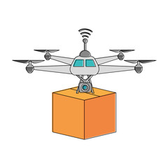 drone flying technology with box
