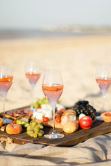 Refreshing  Rosa Wine in a Glass .        