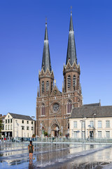 View on ancient Saint Joseph Church, center of Tilburg, The Netherlands