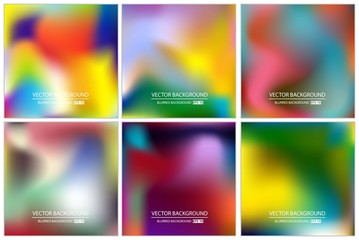 Abstract Creative concept vector multicolored blurred background set. For Web and Mobile Applications, art illustration template design, business infographic and social media, modern decoration