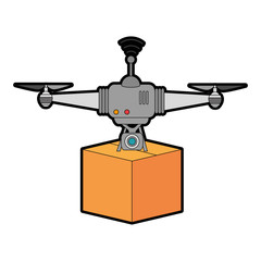 drone flying technology with box