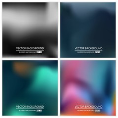 Abstract Creative concept vector multicolored blurred background set. For Web and Mobile Applications, art illustration template design, business infographic and social media, modern decoration